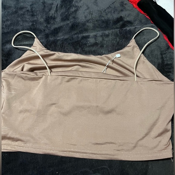 cropped light brown tank top. size medium - Picture 2 of 3
